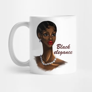 Black Elegance Melanin Woman Beautiful Retro Portrait Mug